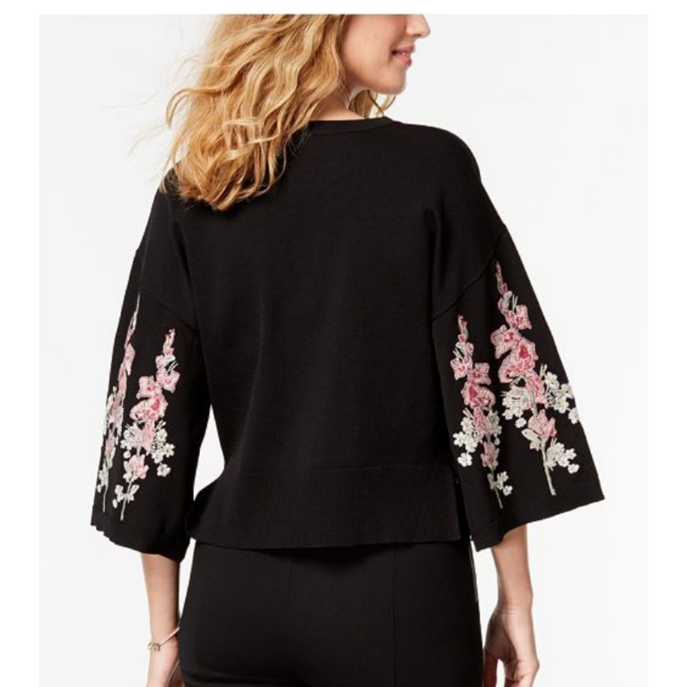 LAST ONE! NWT INC Floral Embroidered Sweater - Picture 2 of 8